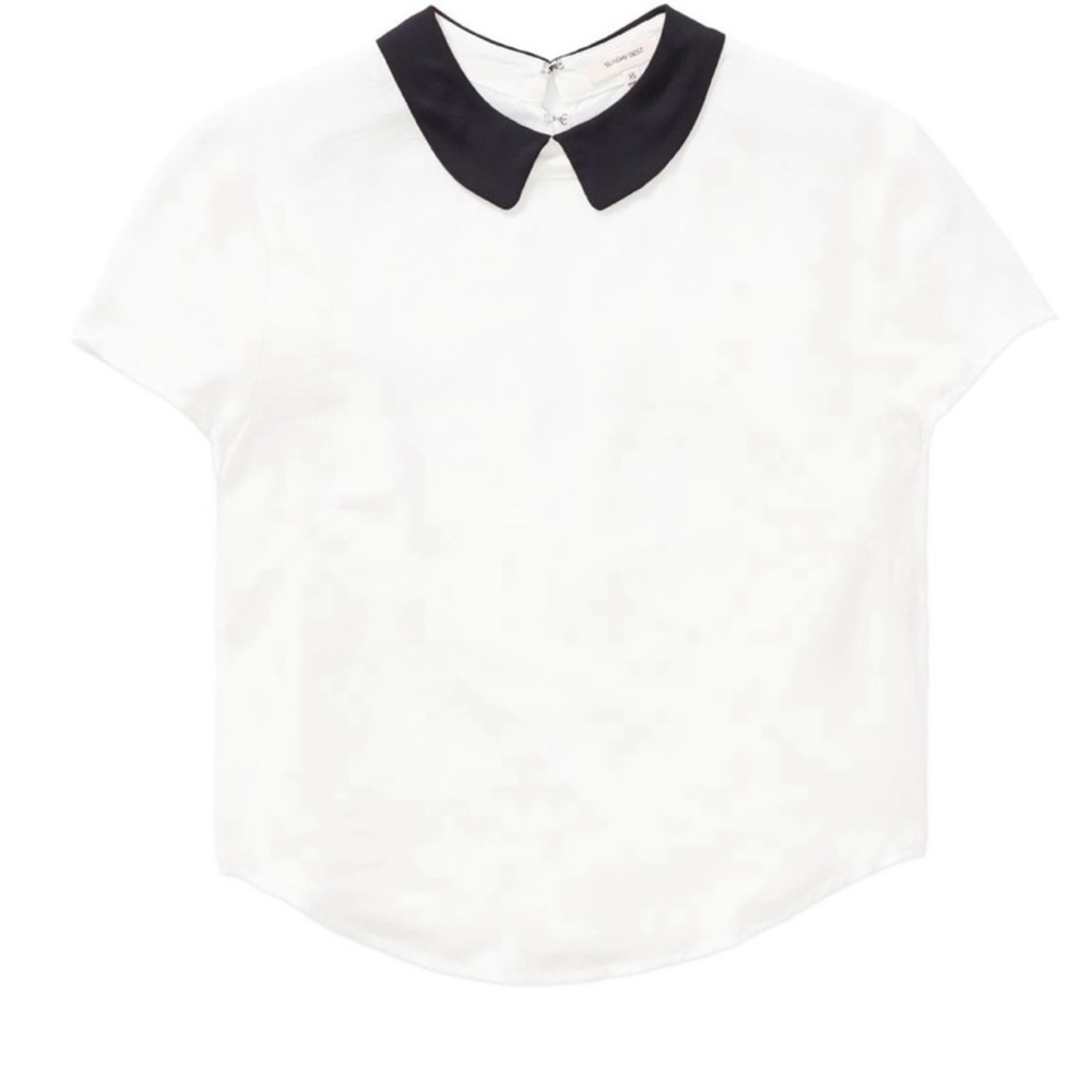 Sunday Best White Blouse with Black Collar